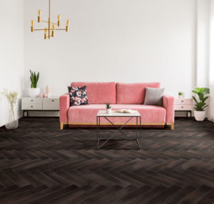 Luxe Brown #303 Herringbone Laminated Fooring Lamiwood