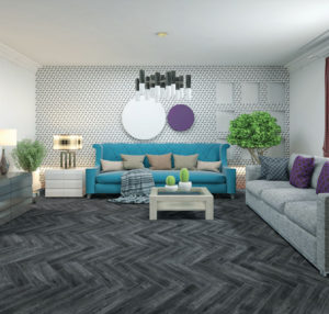 Concrete Cemento #305 Herringbone Laminated Flooring Lamiwood