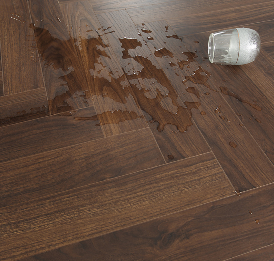 Natural English Walnut #201 Herringbone Laminated waterproof Flooring Lamiwood