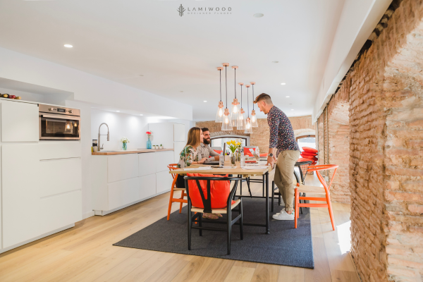 Reclaimed wood kitchen flooring- Lamiwood