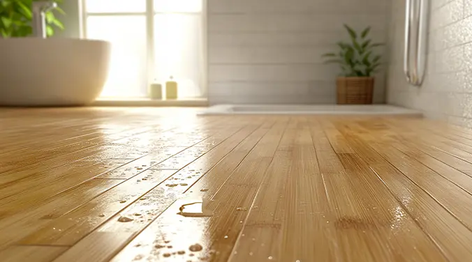Bamboo flooring in Bathroom