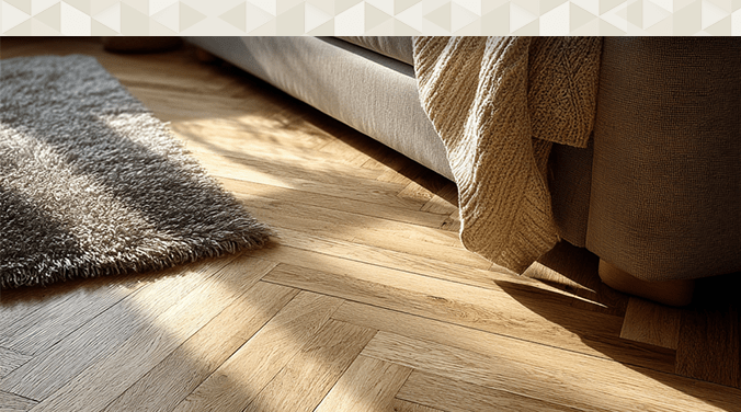 Use Rugs on flooring in busy spots