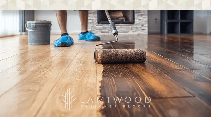 STAINED wooden flooring process