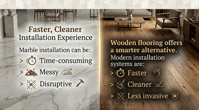 Easy installation of wooden flooring in modern home interior