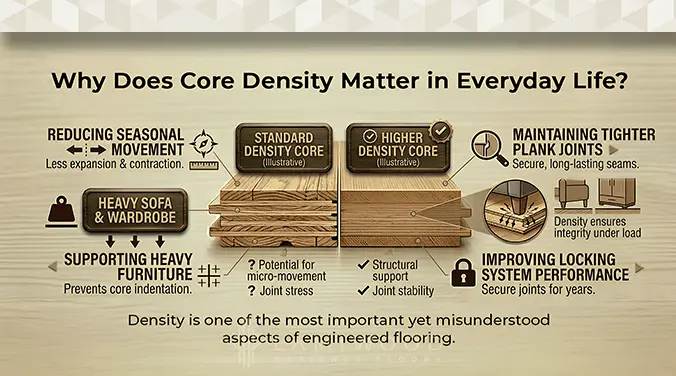 Core density impact on engineered flooring stability and performance