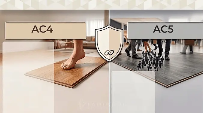 AC4 vs AC5 laminate flooring rating comparison for homes and commercial spaces