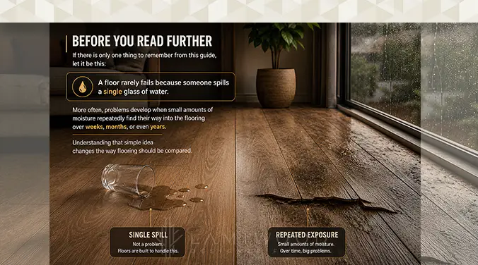 Before you read further understand why spill resistance matters in premium wooden flooring