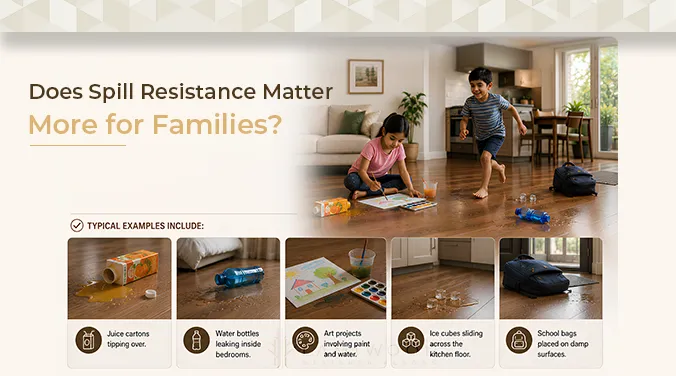 Family friendly hybrid wooden flooring designed for homes with children and everyday spills