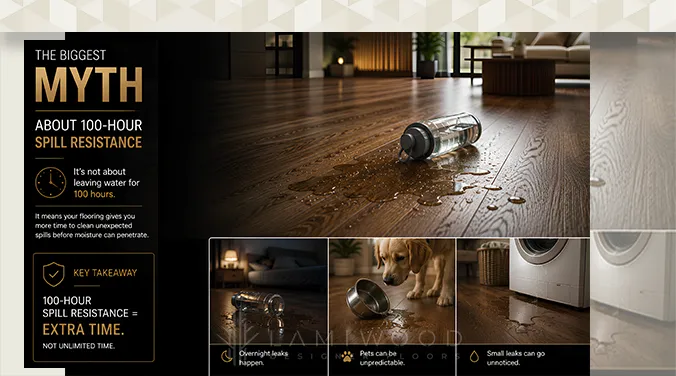 Understanding the truth behind 100-hour spill resistance in hybrid laminate flooring